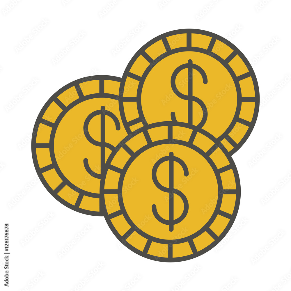 Coin icon. Money financial item commerce market and payment theme. Isolated design. Vector illustration Coin icon. Money financial item commerce market and payment theme. Isolated design. Vector illustration