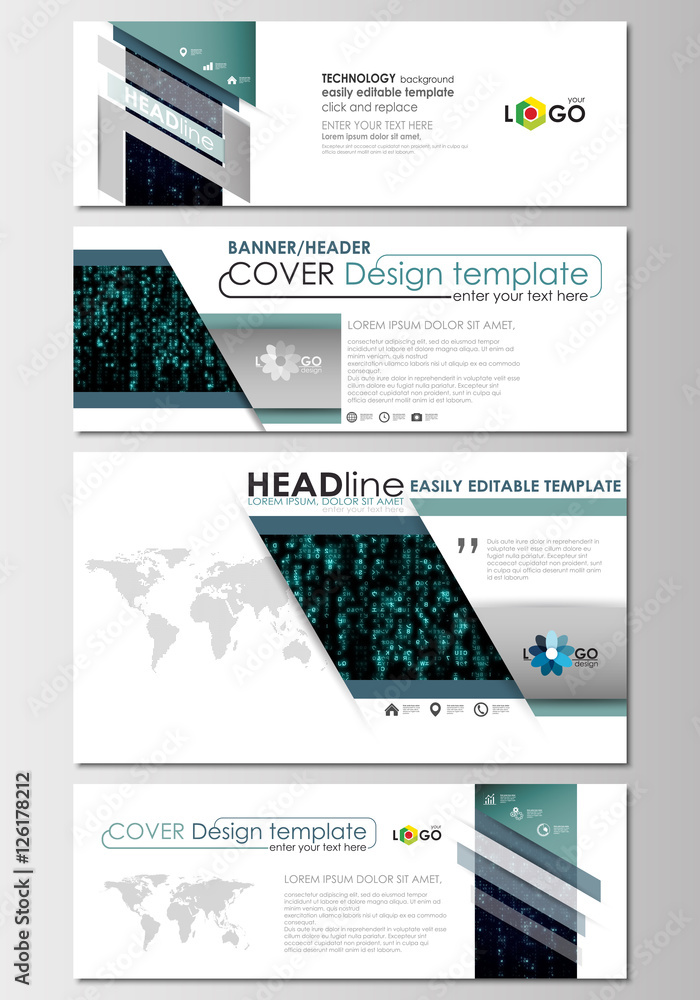 Header Color Cod Semple Social media and email headers set, modern banners. Business templates ...