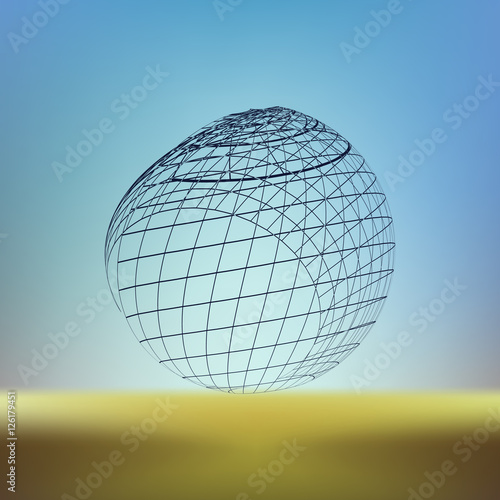 Wire-frame Design Element. Sphere