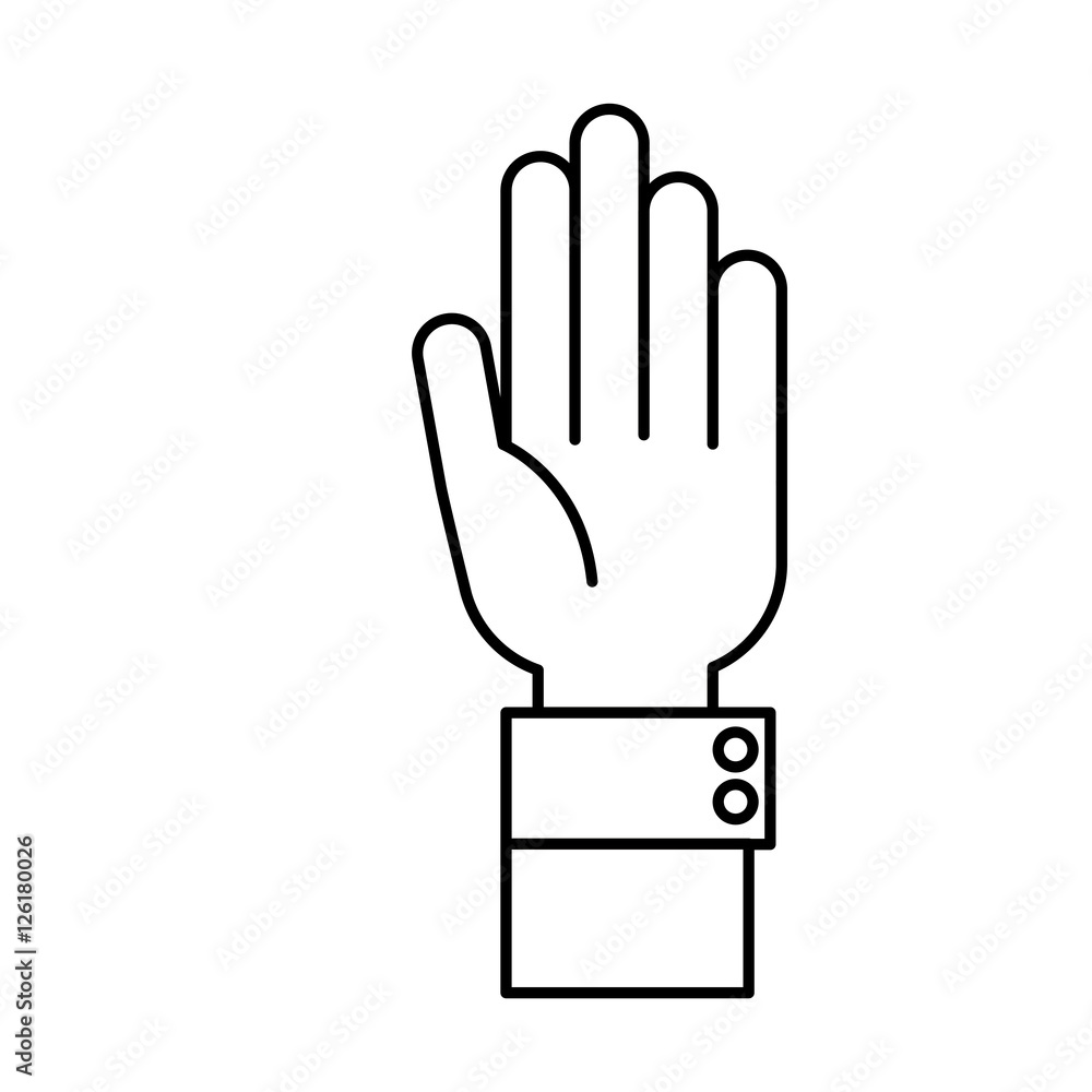 Obraz premium Hand gesture icon. Palm human people and communication theme. Isolated design. Vector illustration