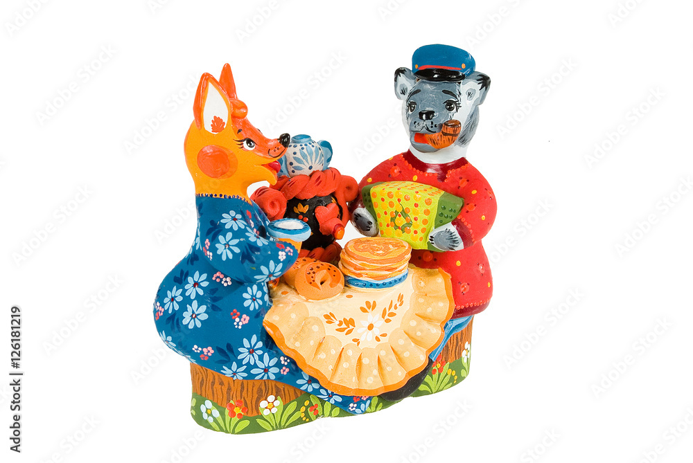 Naklejka premium Old Russian Traditional Folk Dolls