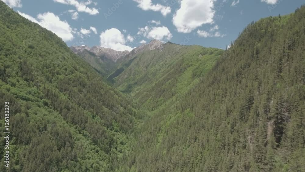 Wild mountain scenery China aerial view Wild mountain scenery China aerial view