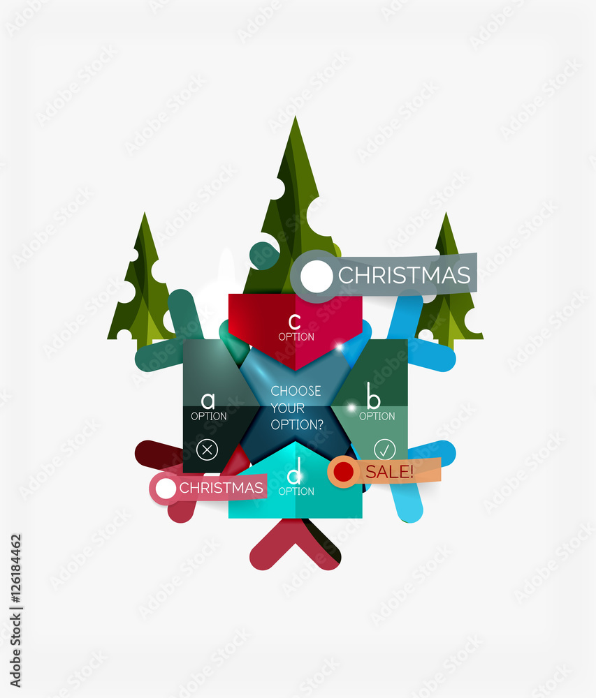 Modern paper Christmas stickers