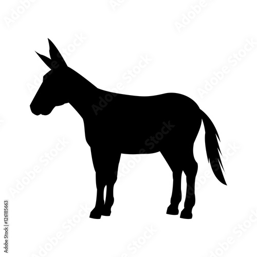 donkey silhouette isolated icon vector illustration design