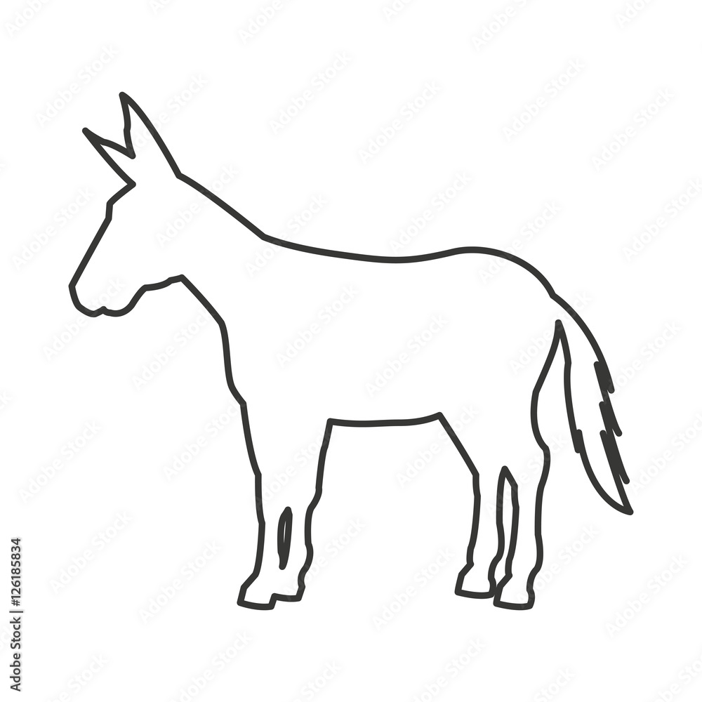 donkey silhouette isolated icon vector illustration design