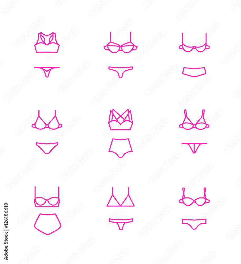 Vector sexy ladies underwear line art designs Vector sexy ladies underwear line art designs