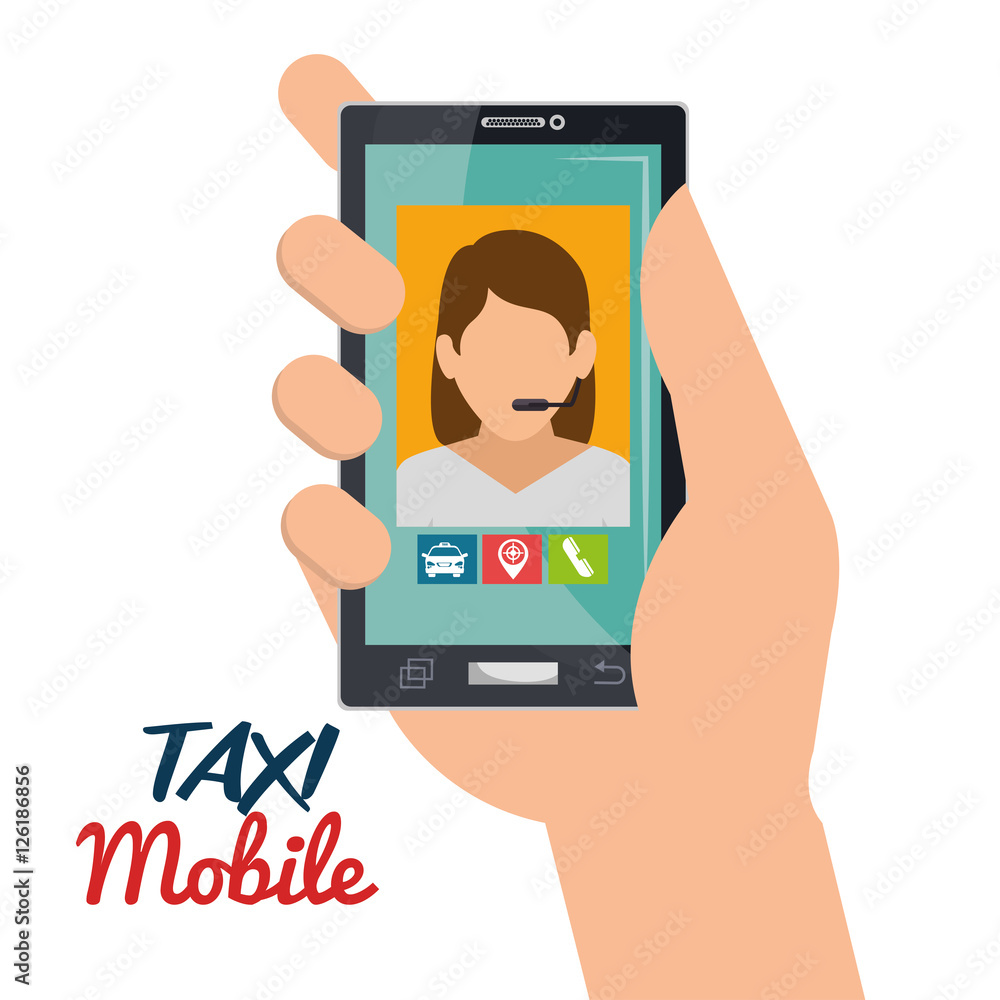 hand hold smartphone taxi mobile vector illustration eps 10 hand hold smartphone taxi mobile vector illustration eps 10
