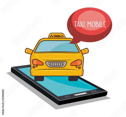taxi mobile smartphone app icon vector illustration eps 10