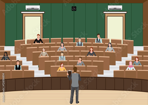 Businessman Conference or Presentation at Audience conference ha