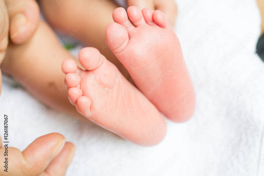 Portrait of a baby , newborn baby feet Portrait of a baby , newborn baby feet