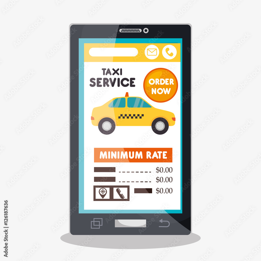 taxi cab service online smartphone vector illustration eps 10