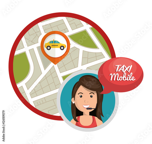 taxi mobile call center gps vector illustration eps 10