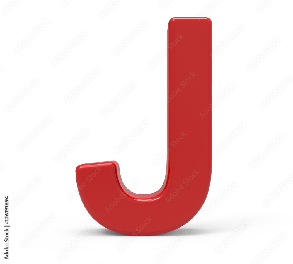 3d red letter J 3d red letter J