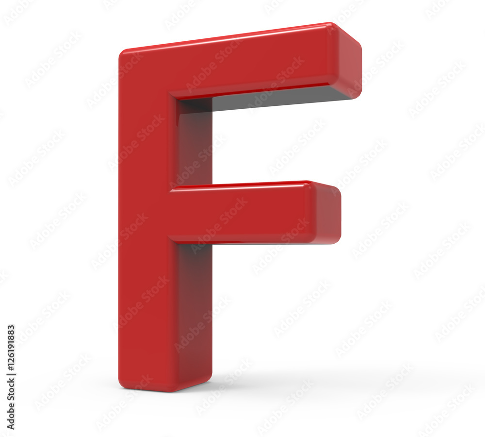 3d red letter F 3d red letter F