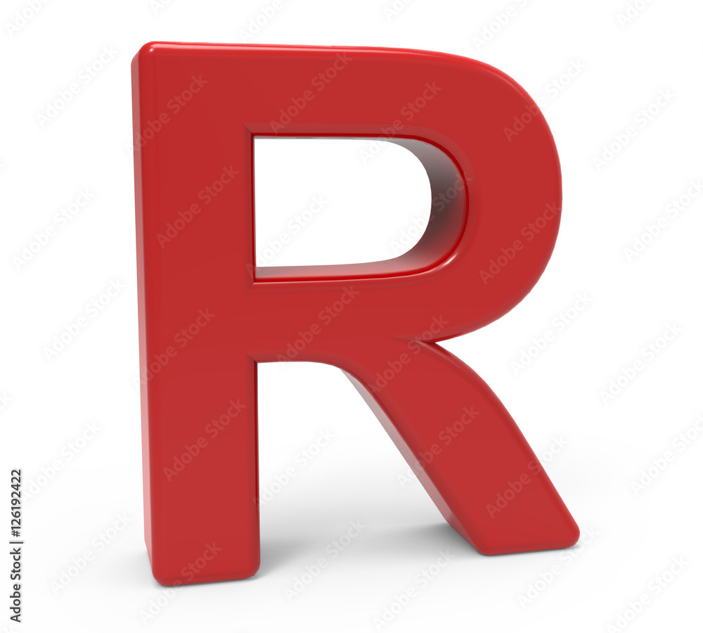 3d red letter R