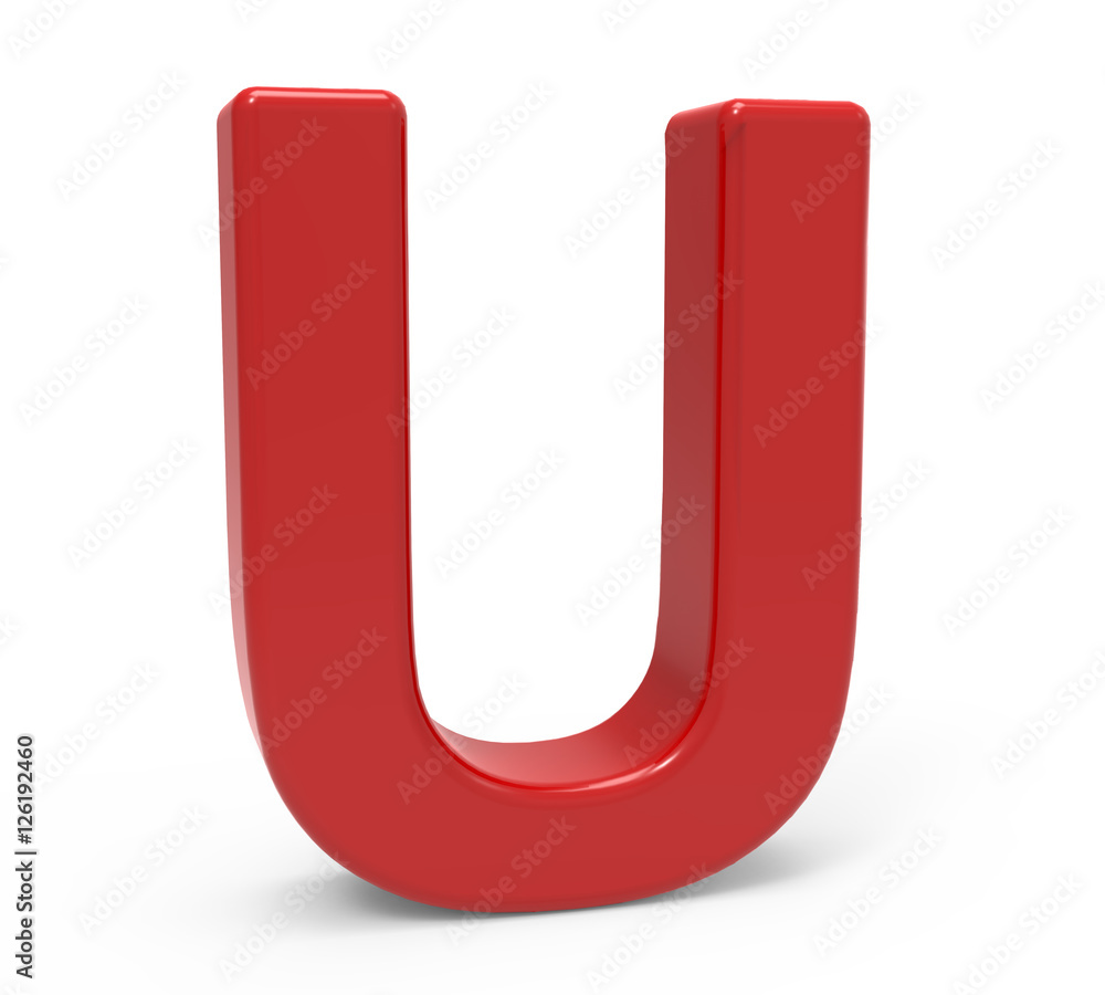 3d red letter U 3d red letter U