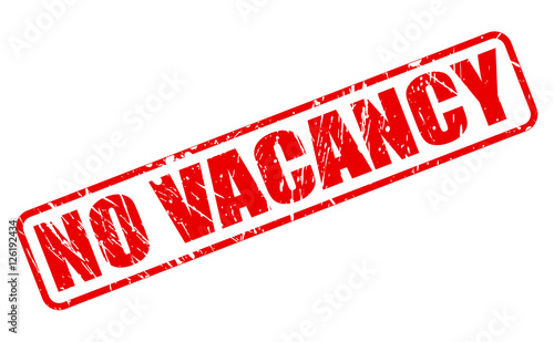 NO VACANCY red stamp text