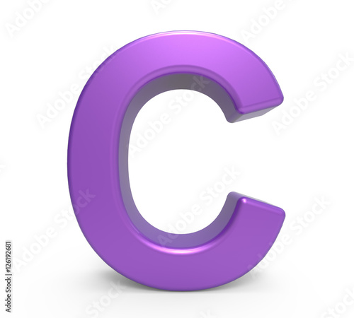 3d purple letter C