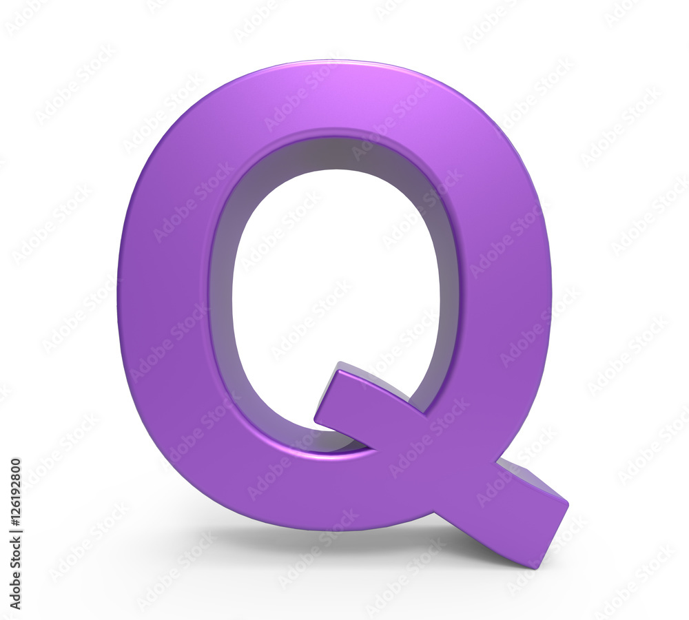 3d purple letter Q 3d purple letter Q