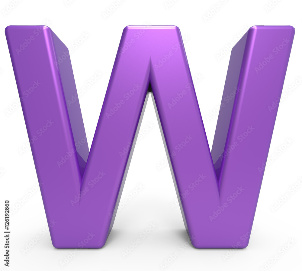 3d purple letter W 3d purple letter W