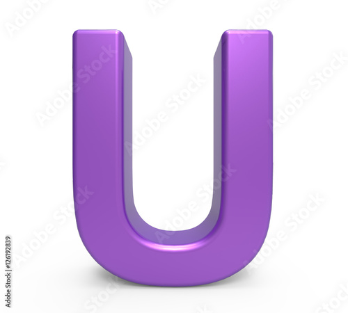 3d purple letter U
