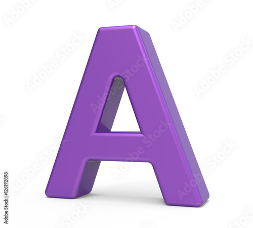 3d purple letter A