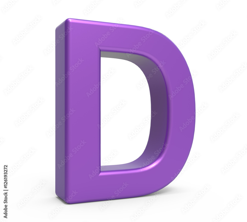 3d purple letter D 3d purple letter D