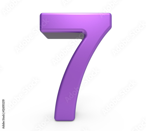 3d purple number 7