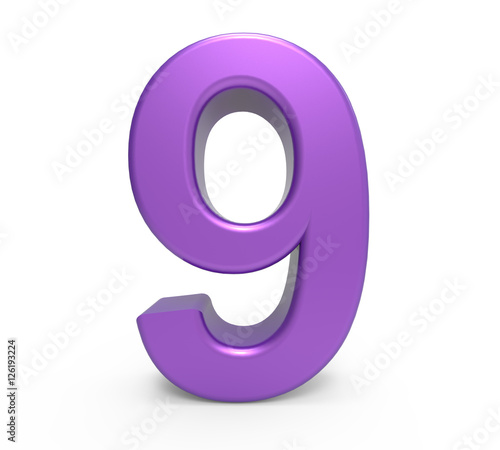 3d purple number 9