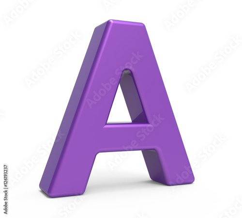3d purple letter A