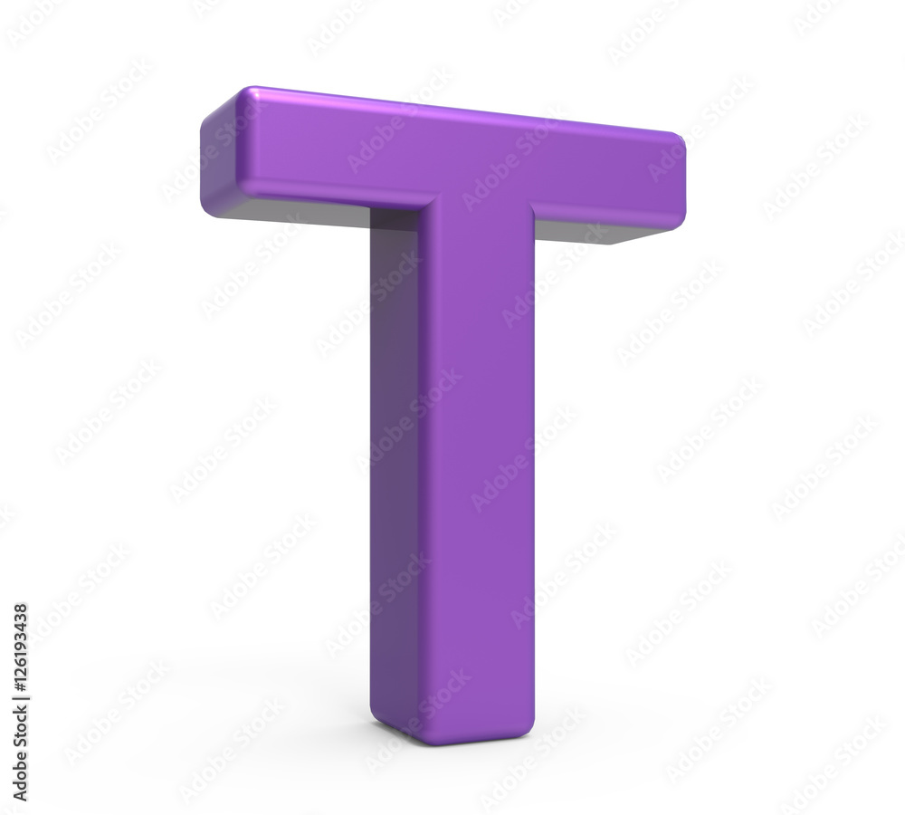3d purple letter T