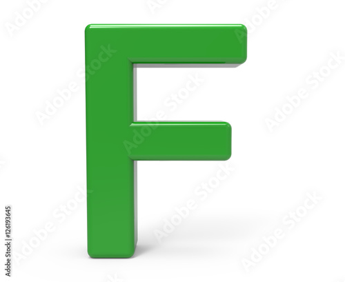 3d green letter F