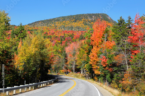 Scenic Kancamagus high way passes through White mountain national forest