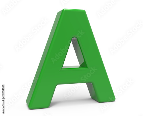 3d green letter A