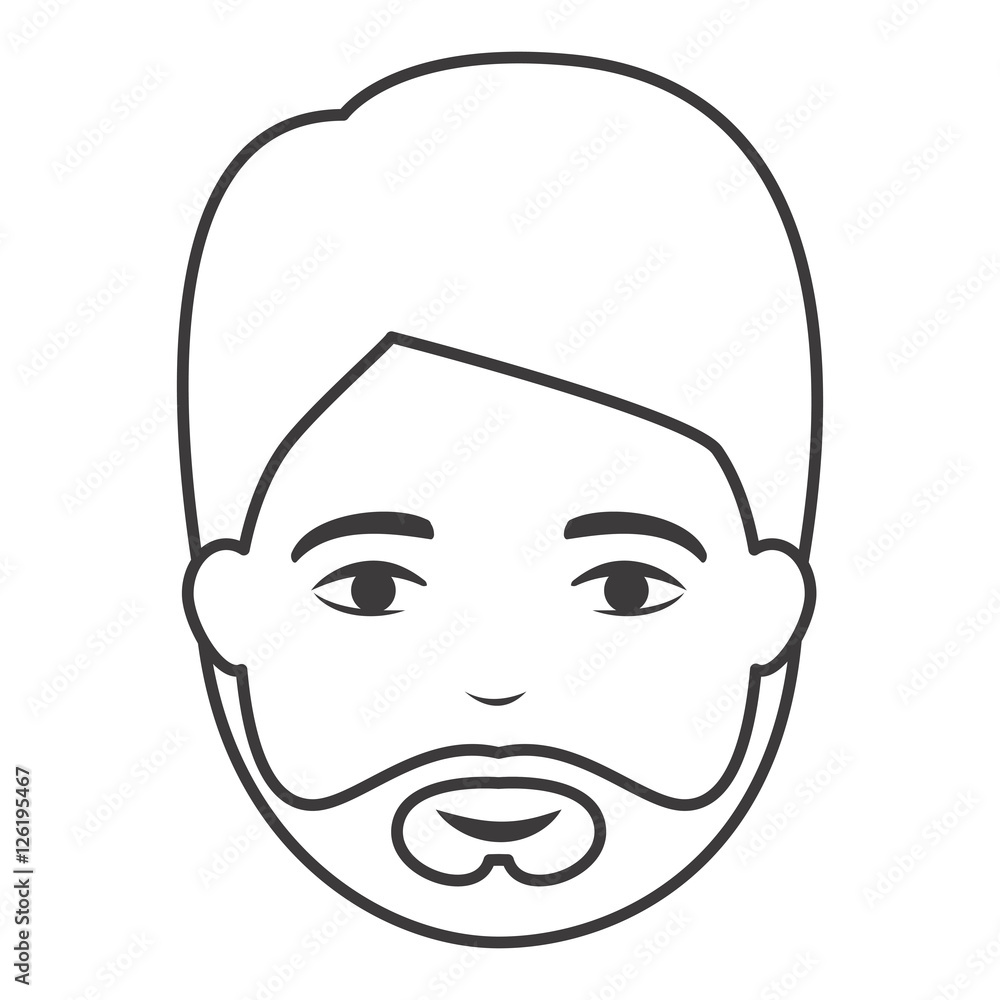Man cartoon with beard icon. Male avatar person human and people theme. Isolated and silhouette design. Vector illustration Man cartoon with beard icon. Male avatar person human and people theme. Isolated and silhouette design. Vector illustration