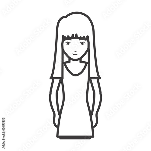 Woman cartoon icon. Female avatar person human and people theme. Isolated and silhouette design. Vector illustration