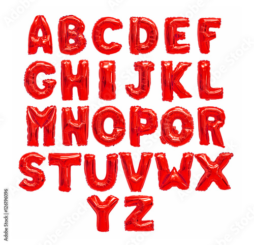 English alphabet red