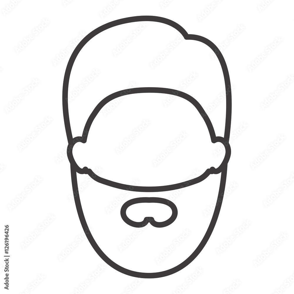 Man head with beard icon. Male avatar person human and people theme. Isolated and silhouette design. Vector illustration Man head with beard icon. Male avatar person human and people theme. Isolated and silhouette design. Vector illustration