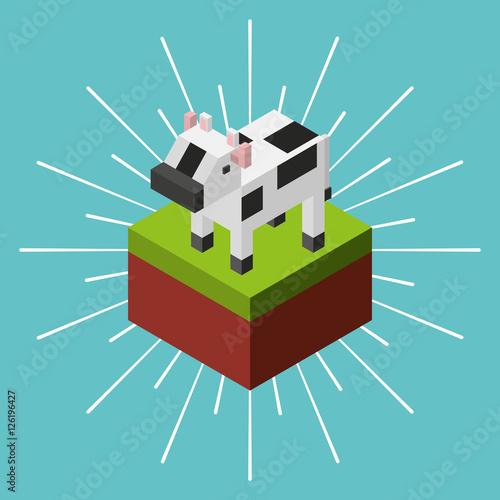 farm fresh isometric icon vector illustration design