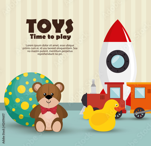 children toys set icons vector illustration design