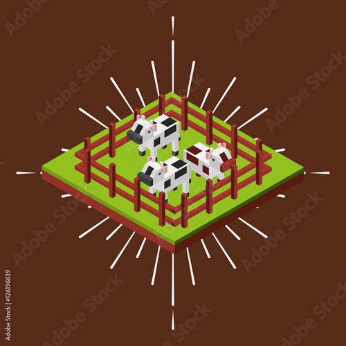 farm fresh isometric icon vector illustration design
