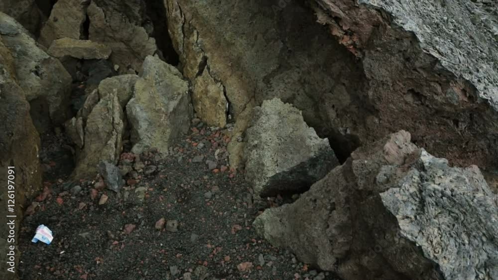 Frozen lava flow resulting from eruption Flat Tolbachik in 2012 stock footage video Frozen lava flow resulting from eruption Flat Tolbachik in 2012 stock footage video