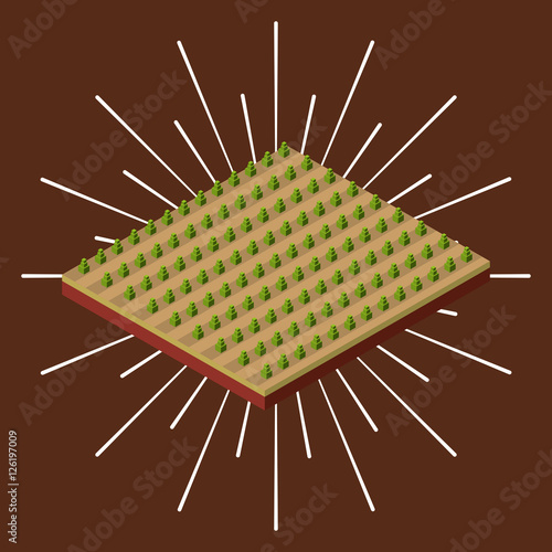 farm fresh isometric icon vector illustration design