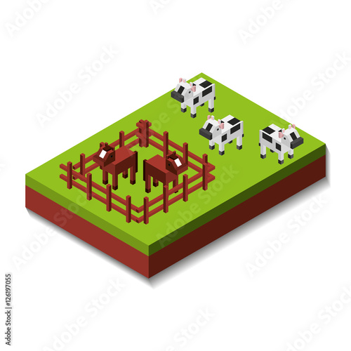 farm fresh isometric icon vector illustration design