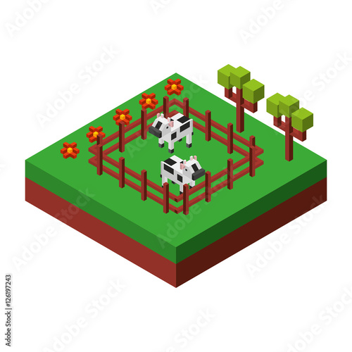 farm fresh isometric icon vector illustration design