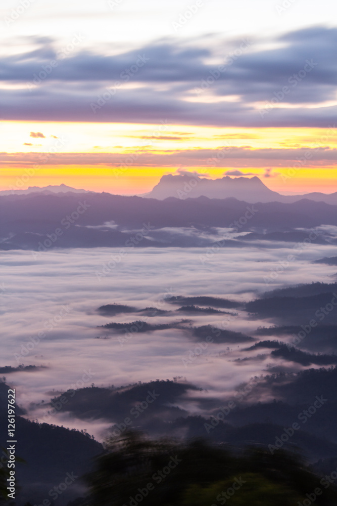 Sea Of Mist With Doi Luang Chiang Dao, View Form Doi Dam in Wian Sea Of Mist With Doi Luang Chiang Dao, View Form Doi Dam in Wian