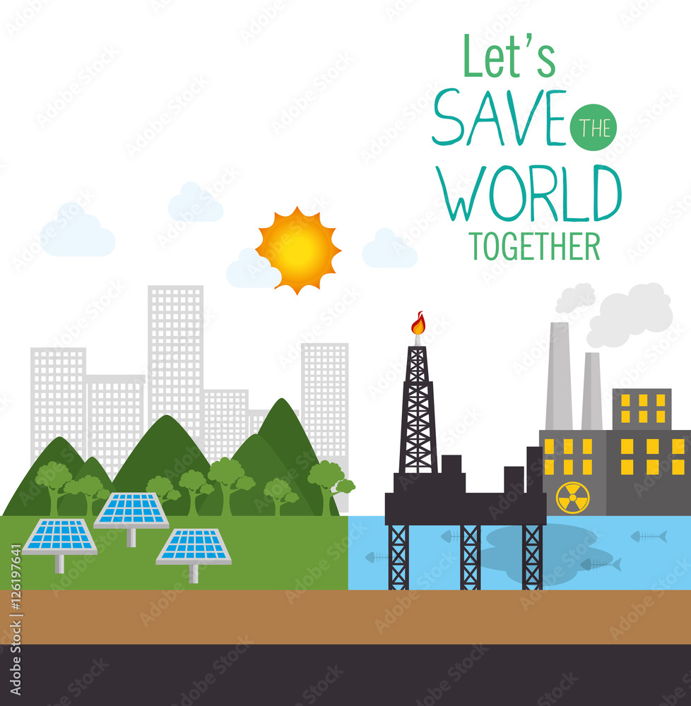 save the world concept icon vector illustration design