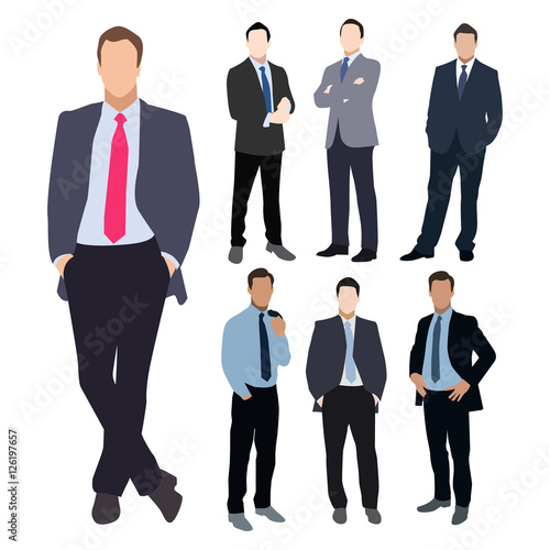 Business man silhouette vector set