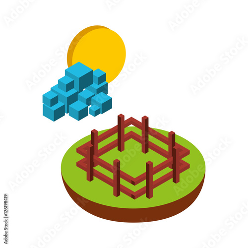 farm fresh isometric icon vector illustration design