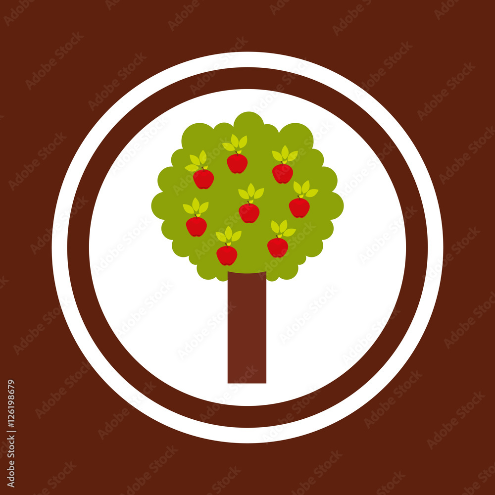 apple tree nature icon vector illustration design Stock Vector | Adobe ...